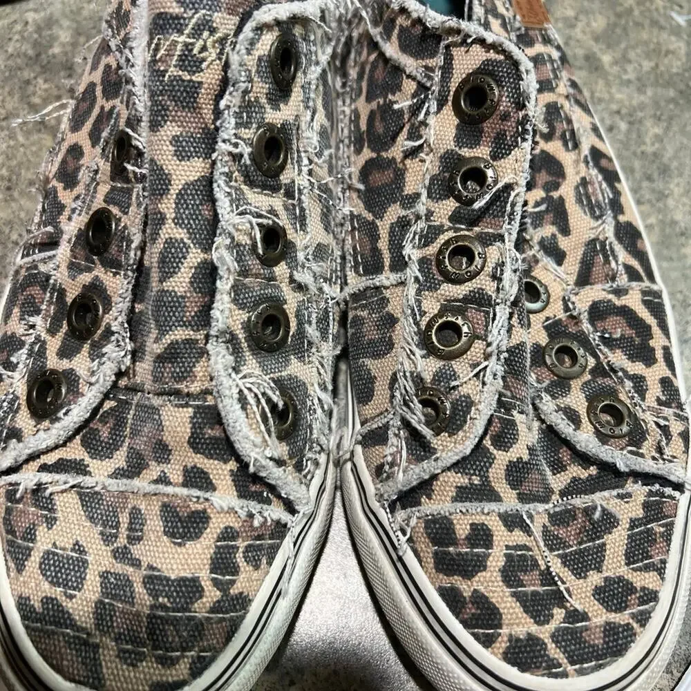 Blowfish Malibu Leopard Print Canvas Sneakers, Women’s 7.5